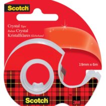 Scotch Crystal Cinta Adhesiva - Incluye Dispensador - 19mm x 6m - Color Transparente