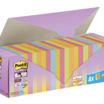 Post-It Super Sticky Pack de 24 Blocs de 90 Notas Adhesivas Reposicionables - Forma Cuadrada - 76x76mm - en Zig-Zag - Colores Surtidos