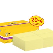 Post-It Super Sticky Pack de 24 Blocs de 90 Pack de 24 Blocs de 90 Notas Adhesivas Reposicionables - 76x127mm - Color Amarillo Claro