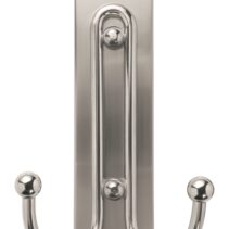 Command Gancho Doble Grande - 1 Tira Adhesiva - Color Niquel Pulido