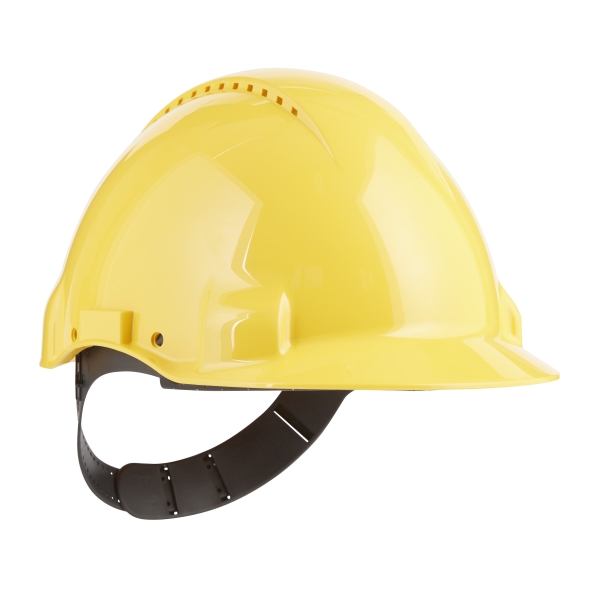 3M Casco Protector - con Ventilacion - Sensor Uvicator - Pin de Ajuste - Color Amarillo