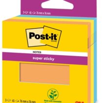 Post-It Super Sticky Pack de 3 Blocs de 45 Notas Adhesivas Reposicionables - 100% PEFC - Color Naranja