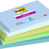 Post-It Super Sticky Pack de 5 Blocs de 90 Notas Adhesivas Reposicionables - Forma Rectangular - 127x76mm - Colores Surtidos