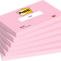 Post-It Pack de 6 Blocs de 100 Notas Adhesivas Reposicionables - Forma Rectangular - 76x127mm - Color Rosa