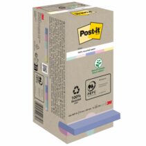 Post-It Pack de 16 Blocs de 100 Notas Adhesivas Recicladas - Forma Cuadrada - 76x76mm - Colores Surtidos