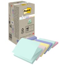 Post-It Pack de 16 Blocs de 100 Z-Notas Adhesivas Recicladas - Forma Cuadrada - 76x76mm - Colores Surtidos