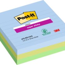 Post-It Super Sticky Pack de 3 Blocs de 70 Notas Adhesivas Reposicionables - Forma Cuadrada - 101x101mm - Colores Surtidos