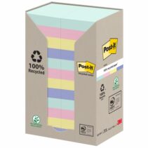 Post-It Pack de 24 Blocs de 100 Notas Adhesivas Recicladas - Forma Rectangular - 51x51mm - Colores Surtidos