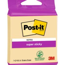 Post-It Super Sticky Bloc de 45 Notas Adhesivas Reposicionables - Forma Cuadrada - 76x76mm - Color Amarillo Claro