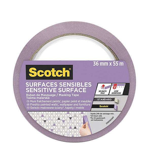 Scotch Expositor Dispensador de 32 Rollos de Cinta de Enmascarar - 36mm x 41m - Superficies Delicadas - Color Morado