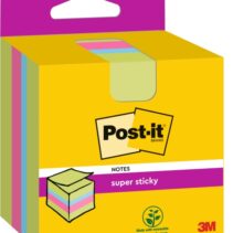 Post-It Super Sticky Cubo de 300 Notas Adhesivas Reposicionables - 76x76mm - 100% PEFC - Colores Surtidos