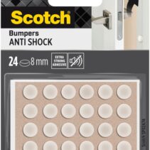 Scotch Topes Adhesivos para Muebles - Antichoque - Diametro de 8mm - Paquete de 24 - Color Blanco