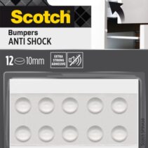 Scotch Topes Adhesivos para Muebles - Antichoque - Diametro de 10mm - Paquete de 12 - Color Transparente