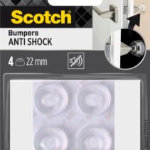 Scotch Pack de 4 Almohadillas Adhesivas Antichoque para Paredes - Diametro de 22mm - Color Transparente