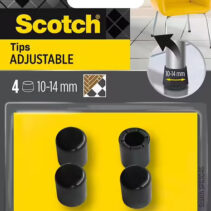 Scotch Pack de 4 Conteras Ajustables - Diametro de 10-14mm - Color Negro