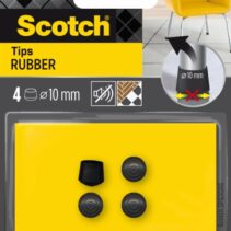 Scotch Pack de 4 Conteras de Goma - Diametro de 10mm - Color Negro