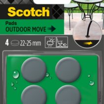 Scotch Pack de 4 Patines Deslizantes Adhesivos - Uso en Exterior - Diametro de 22-25mm - Color Gris