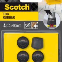 Scotch Pack de 4 Conteras de Goma - Diametro de 18mm - Color Negro