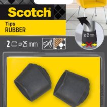 Scotch Pack de 2 Conteras de Goma - Diametro de 25mm - Color Negro