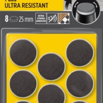 Scotch Pack de 8 Almohadillas de Fieltro Adhesivas - Ultra Resistentes - Diametro de 25mm - Color Blanco/Gris