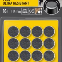 Scotch Pack de 16 Almohadillas de Fieltro Adhesivas - Ultra Resistentes - Diametro de 17mm - Color Blanco/Gris