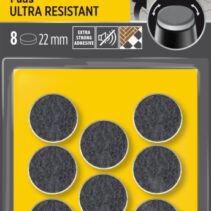 Scotch Pack de 8 Almohadillas de Fieltro Adhesivas - Ultra Resistentes - Diametro de 22mm - Color Blanco/Gris