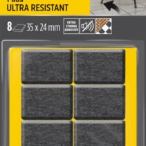 Scotch Pack de 8 Almohadillas de Fieltro Adhesivas - Ultra Resistentes - 35x24mm - Paquete de 8 - Color Blanco/Gris