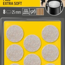 Scotch Pack de 8 Almohadillas de Fieltro Adhesivas - Extra Suaves - Diametro de 25mm - Color Beige