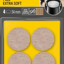 Scotch Pack de 4 Almohadillas de Fieltro Adhesivas - Extra Suaves - Diametro de 34mm - Color Beige