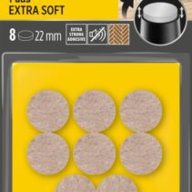 Scotch Pack de 8 Almohadillas de Fieltro Adhesivas - Extra Suaves - Diametro de 22mm - Color Beige