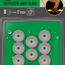 Scotch Pack de 8 Almohadillas Antideslizantes para Artornillar - Diametro 17mm - Uso en Exterior - Color Transparente