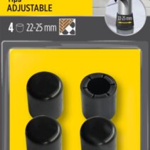 Scotch Pack de 4 Conteras Ajustables - Diametro de 22-25mm - Color Negro