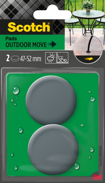 Scotch Pack de 2 Patines Deslizantes Adhesivos - Diametro de 47 a 52mm - Color Gris