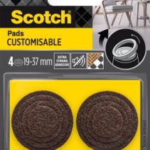 Scotch Pack de 4 Almohadillas Adhesivas Antideslizantes - Personalizables - Diametro de 19 a 37mm - Color Marron