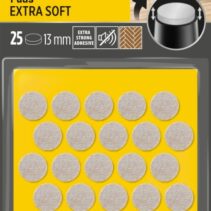 Scotch Pack de 25 Almohadillas de Fieltro Adhesivas - Extra Suaves - Diametro de 13mm - Color Beige