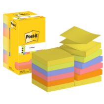 Post-It Pack de 12 Blocs de 100 Z-Notas Adhesivas Reposicionables - Forma Cuadrada - 76x76mm - Colores Surtidos