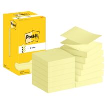 Post-It Pack de 12 Blocs de 100 Z-Notas Adhesivas Reposicionables - Forma Cuadrada - 76x76mm - Color Amarillo Claro