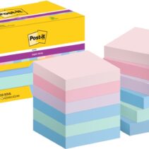 Post-It Super Sticky Pack de 12 Blocs de 90 Notas Adhesivas Reposicionables - Forma Cuadrada - 47.6x47.6mm - Colores Surtidos
