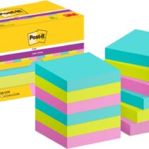 Post-It Super Sticky Pack de 12 Blocs de 90 Notas Adhesivas Reposicionables - Forma Cuadrada - 47.6x47.6mm - Colores Surtidos