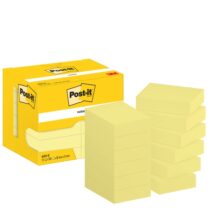 Post-It Pack de 12 Blocs de 100 Notas Adhesivas Reposicionables - Forma Rectangular - 38x51mm - Color Amarillo Claro