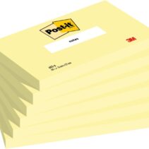 Post-It Pack de 6 Blocs de 100 Notas Adhesivas Reposicionables - Forma Rectangular - 76x127mm - Color Amarillo Claro