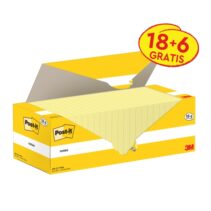 Post-It Pack de 24 Blocs de 100 - Forma Rectangular - 76x127mm - Color Amarillo Claro