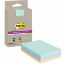 Post-It Super Sticky Super Sticky Pack de 4 Blocs de 45 Notas Adhesivas Recicladas - Forma Rectangular - 102x152mm - Colores Surtidos