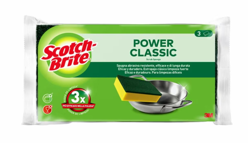 Scotch-Brite Basic Pack de 3 Estropajos Laminado con Esponja - Color Verde