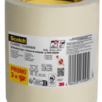 Scotch Classic Cinta de Enmascarar - 36mm x 50m - 70% PEFC - Color Blanco