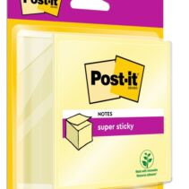 Post-It Super Sticky Cubo de 270 Notas Adhesivas Reposicionables - 76x76mm - 100% PEFC - Color Amarillo Claro
