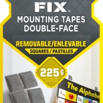 Scotch-Fix Pack de 64 Cuadrados Adhesivos de Doble Cara Reutilizables - 12.7mm x 12.7mm - Color Gris