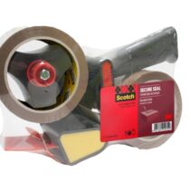 Scotch Dispensador de Precinto - Incluye 2 Rollos de 50mm x 66m - Mango de Pistola - Sellado Seguro - Color Marron