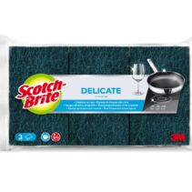 Scotch-Brite Delicate Pack de 3 Estropajos de Cocina - No Raya - Color Verde Oscuro