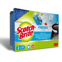 Scotch-Brite Fresh Pack de 2 Estropajos de Cocina - Proteccion para los Dedos - No Raya - Color Azul
